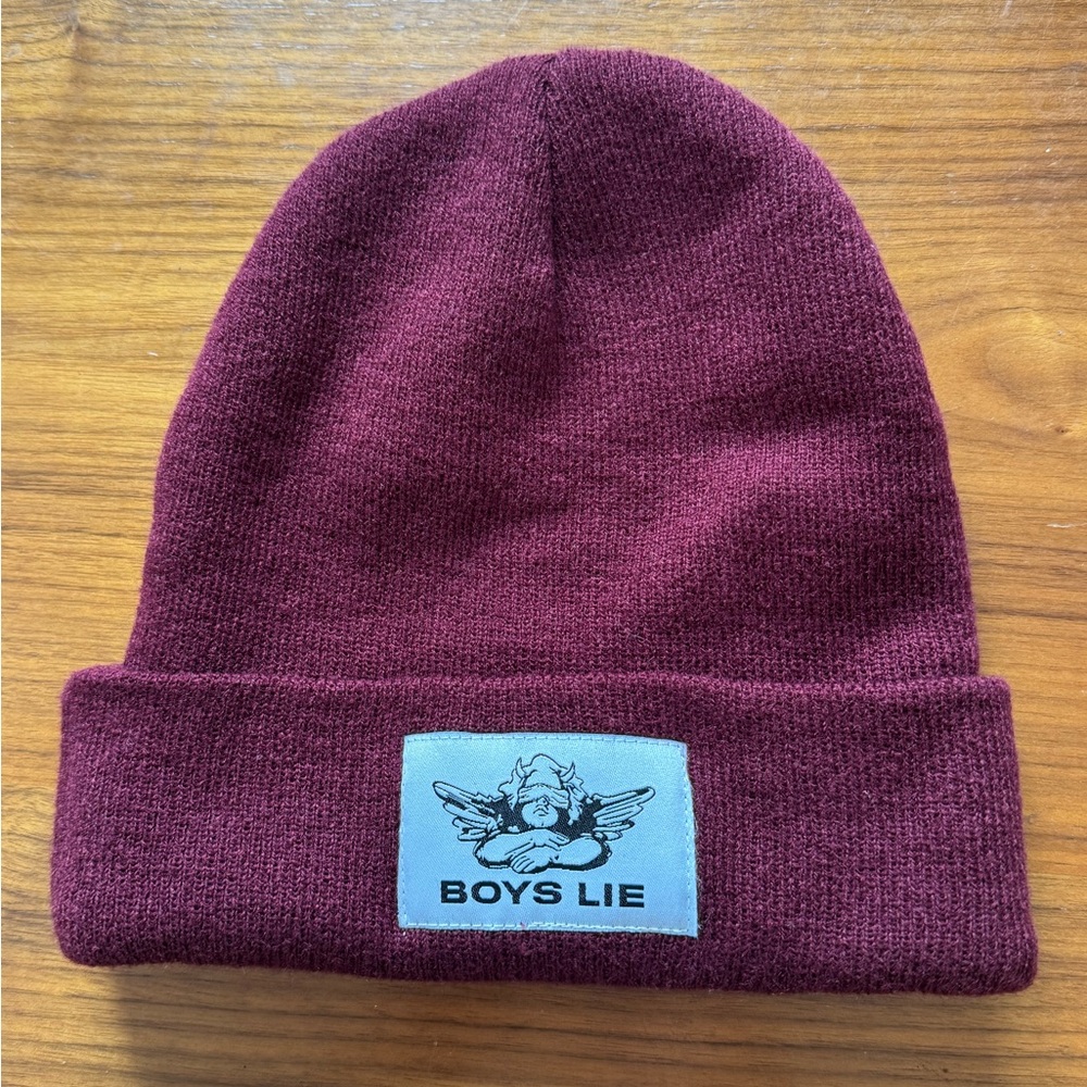 Boys Lie Burgundy Beanie